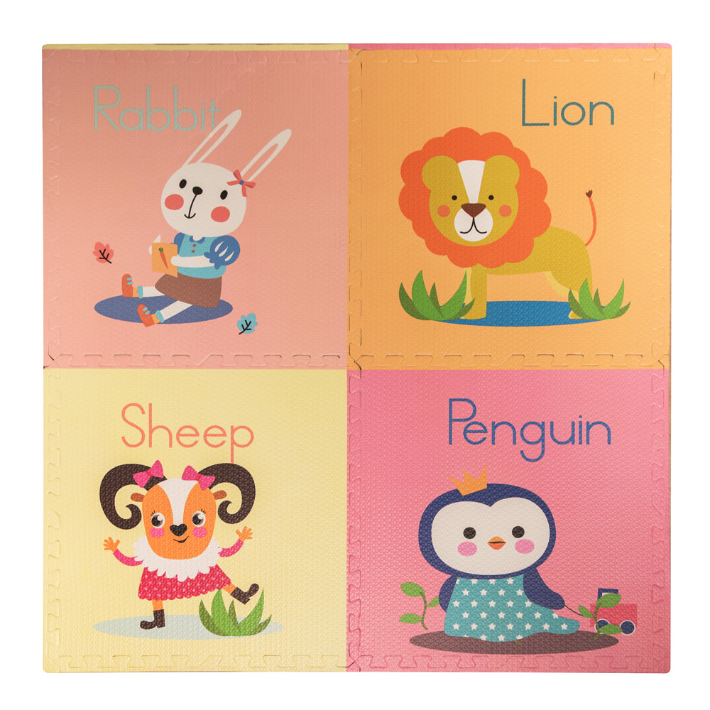 Tappeto Puzzle Morbido Pinguino 60x60x1 cm per Bambini Gioco da Interno
