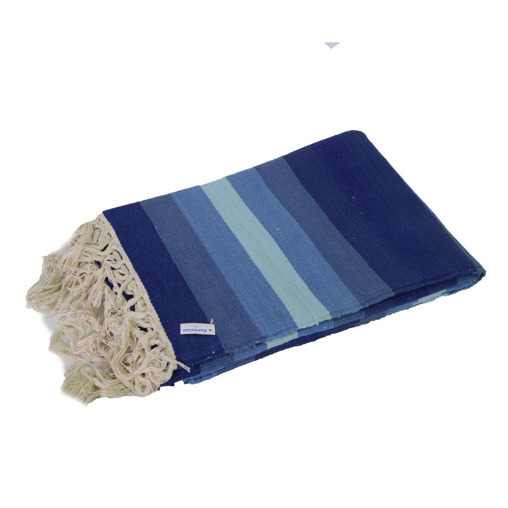 Tappeto cotone righe blu azzurro cm 120x190