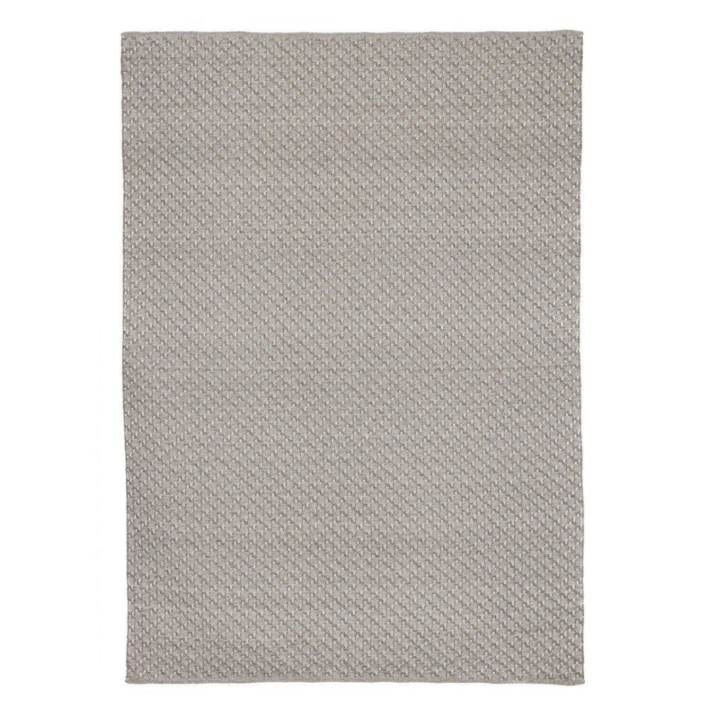 Tappeto da esterno grigio in fibra sintetica lavorato a mano 230x350