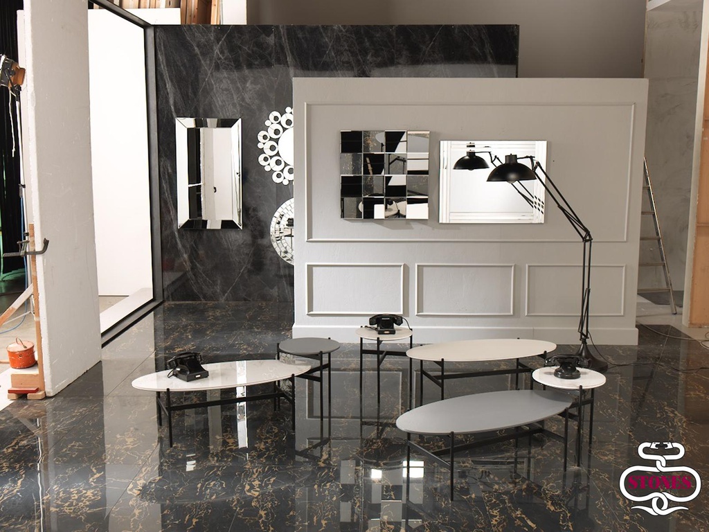 Tavolino con top in ceramica 40x40x45h cm