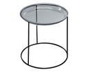 Tavolino con top in vetro temperato e base nera 40x40 cm