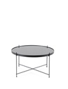 Tavolino in Vetro Temperato e Metallo Nero 70 x 70 x 40h