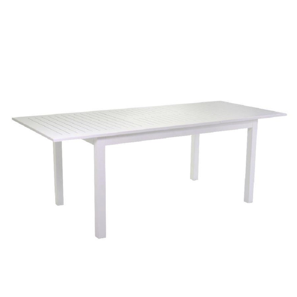 Tavolo alluminio allungabile  da giardino bianco cm 90 x 210-280 x h 73