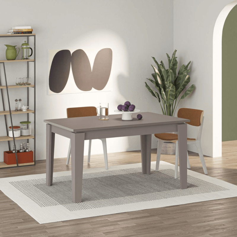(2c) Tavolo allungabile Tolmen light mocha tortora 140x80 cm