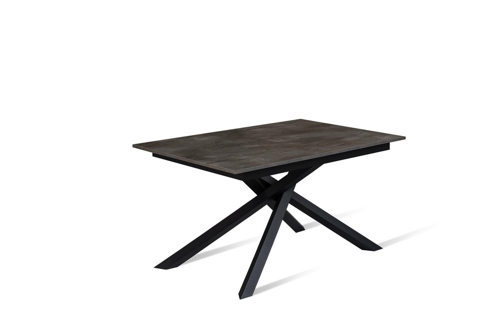 Tavolo allungabile cemento grigio - nero 90 cm x 140- 190 cm H. 76 cm