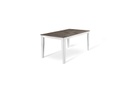 Tavolo allungabile cemento grigio-metallo bianco 80 cm x 130-290 cm H. 76 cm