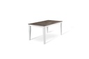 Tavolo allungabile cemento grigio-metallo bianco 90 cm x 156- 316 cm H. 76 cm