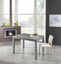 Tavolo allungabile con top in vetro temperato grigio 120/175/230/290/350x75h cm