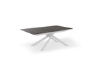Tavolo allungabile con top ruggine e gambe bianche 170/270x90x76h cm