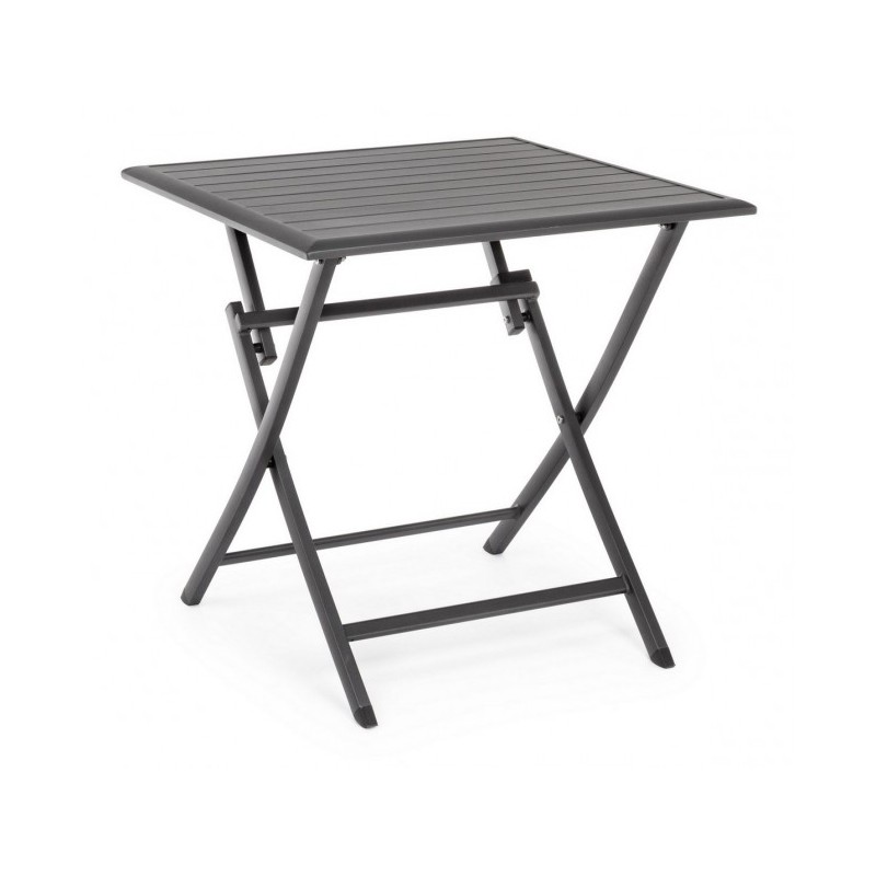 Tavolo da esterno pieghevole in alluminio Antracite ELIN 70x70x h71 cm