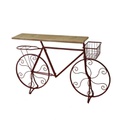 Tavolo design arredo ferro bicicletta rosso cm123x28x74.5