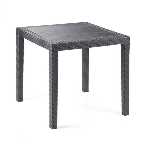 Tavolo in rattan King antracite 79x79x72h cm