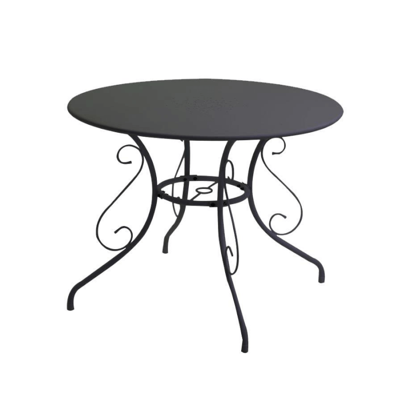 Tavolo metallo new old antracite chiarotondo cm ø95h72 