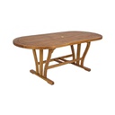 Tavolo per esterno in legno di Acacia Ovale Allungabile 150-200x90x h74 cm