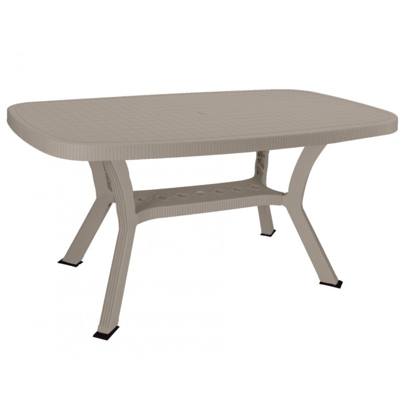 Tavolo per esterno in resina ULISSE ELITE Tortora 180x90x h72 cm