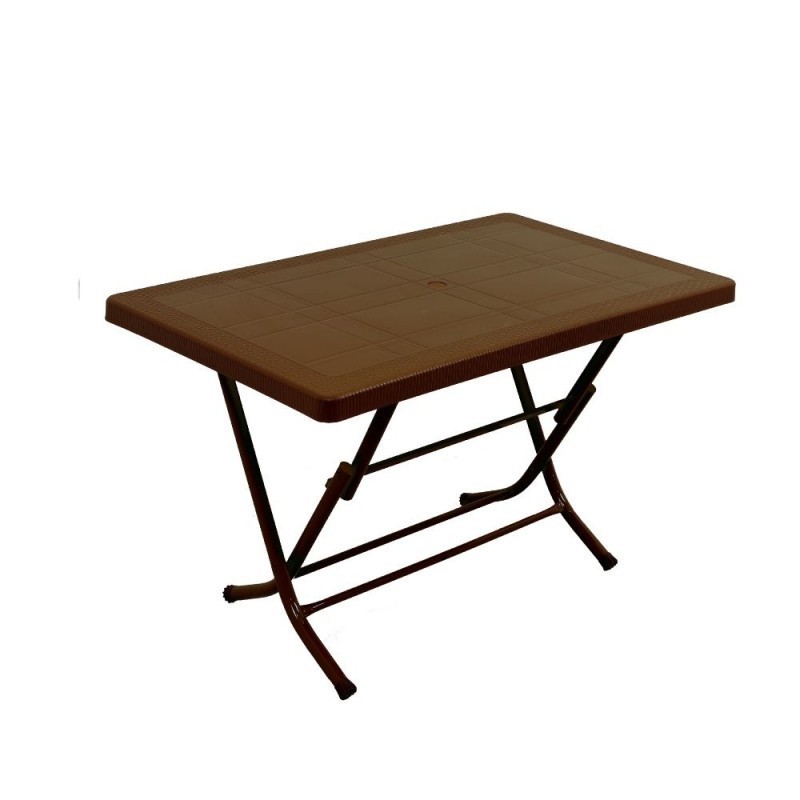 Tavolo pieghevole per esterno in polipropilene e acciaio Marrone TAV513 120x70x h74 cm