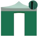 Telo laterale verde impermeabile con porta avvolgibile per gazebo richiudibile 3x3mt