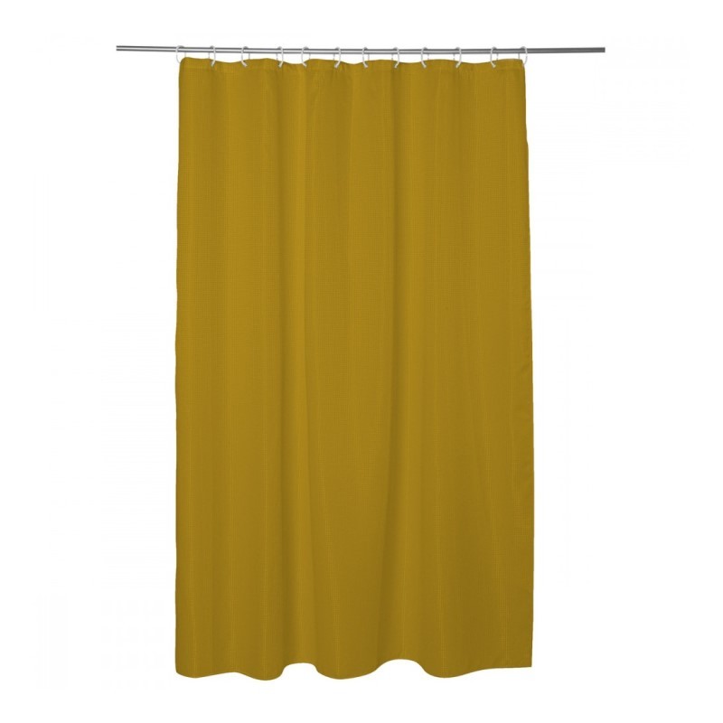 Tenda doccia in poliestere a nido d'ape Senape 180x0,1x h200 cm