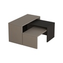 Tris tavolini da caffe tortora  antracite Kanta  cm 65x30xh.39
