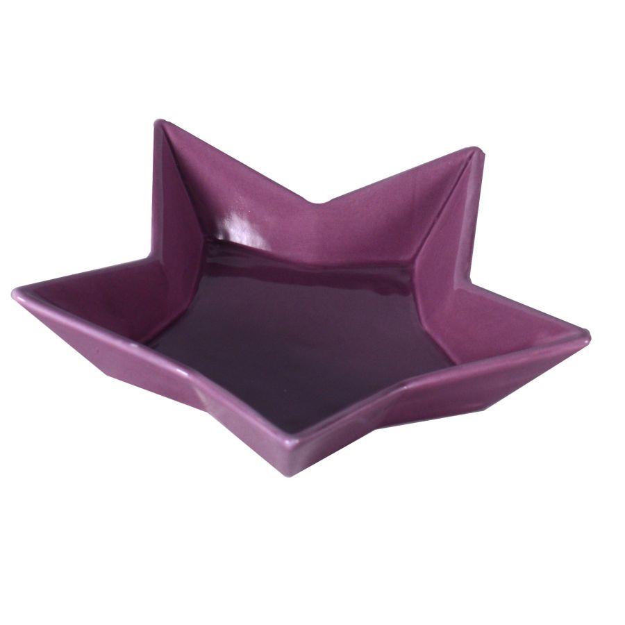Vassoio ceramica amaranto stella cm22x22h4,3