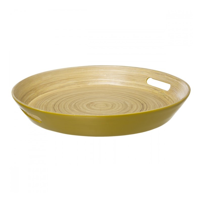 Vassoio in bamboo Giallo diametro 42x h5,5 cm