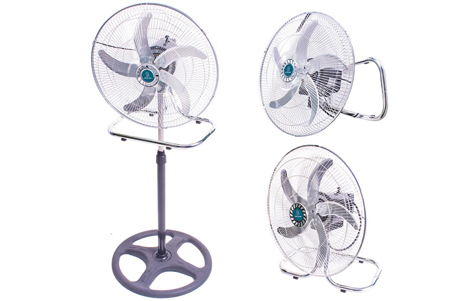 Ventilatore Piantana  D.50 H125 Cm  5 Pale In Alluminio 