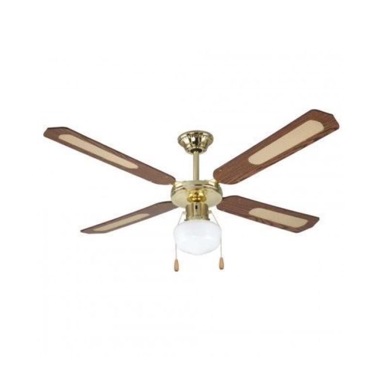 Ventilatore da soffitto con lampadina Noce diametro 130 cm