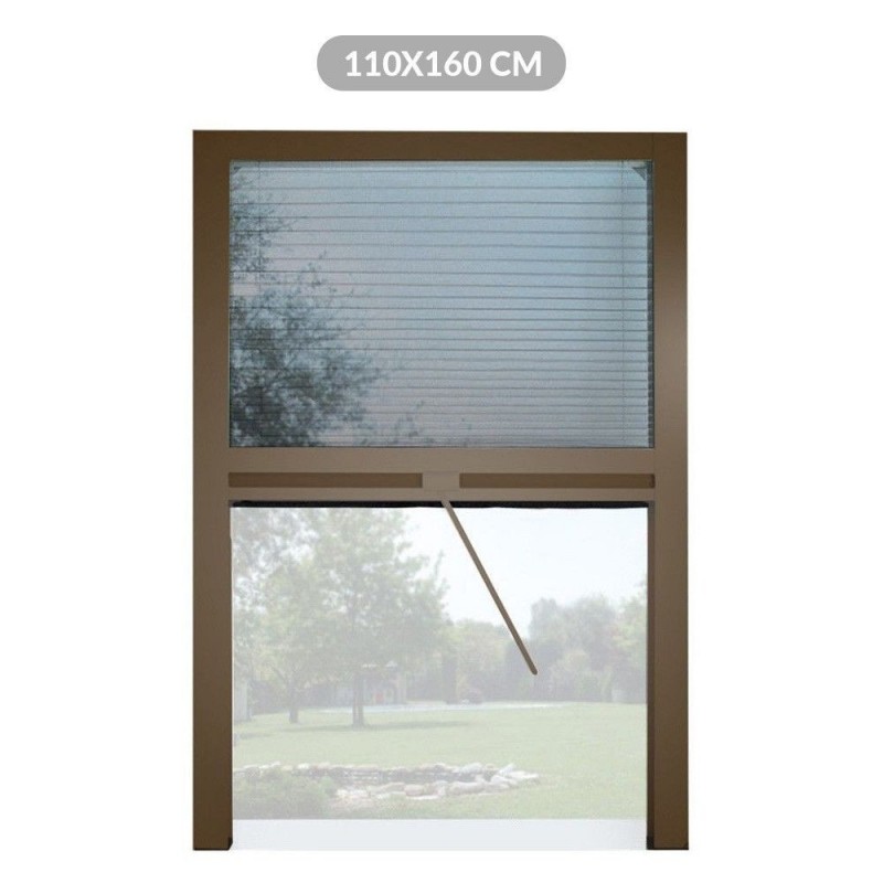 Zanzariera verticale a plisse riducibile Bronzo MELODIE 110x h160 cm