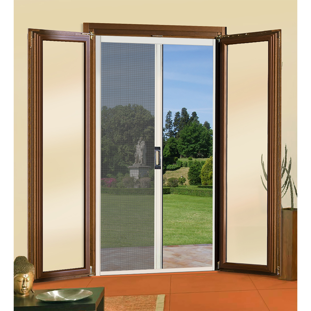  Zanzariera Plisse Per Porta Cm 120 X 240 Marrone - Apert.Sing. Sangiorgio