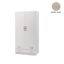 (3c) Armadio 2 ante e 2 cassetti cassa Bianco frontale olmo Cm 91x52xH 210 Iperbriko
