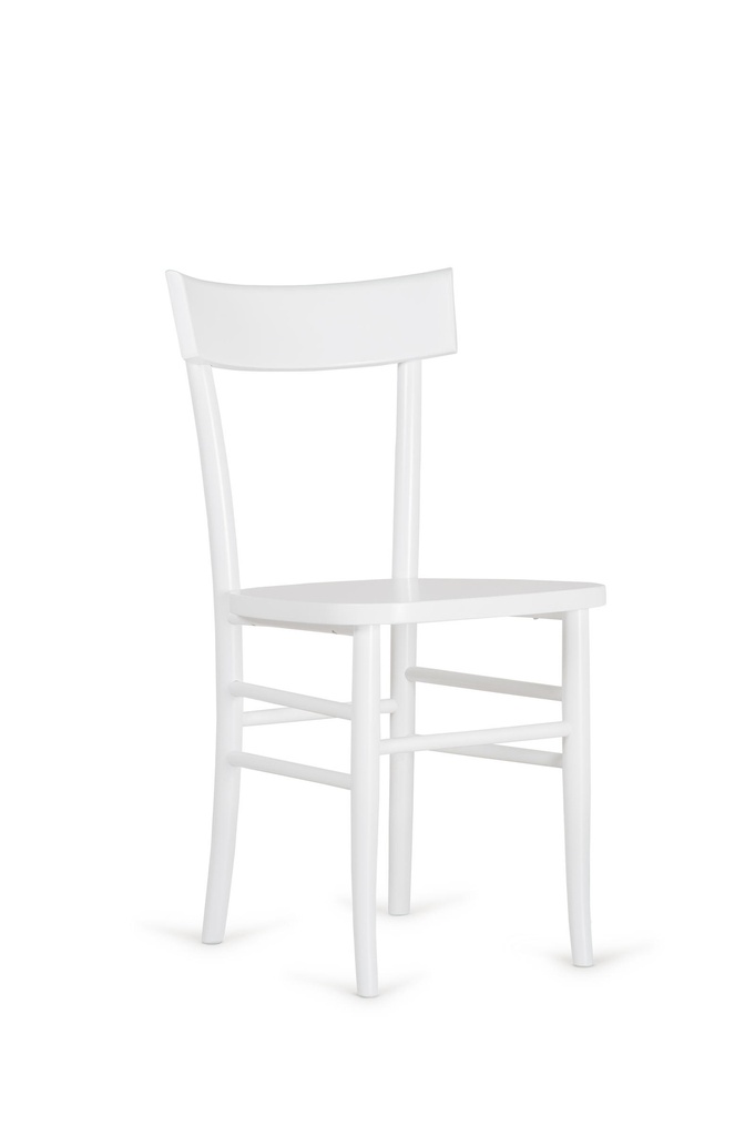 4x Sedia in legno laccato bianco 48x39x80h cm