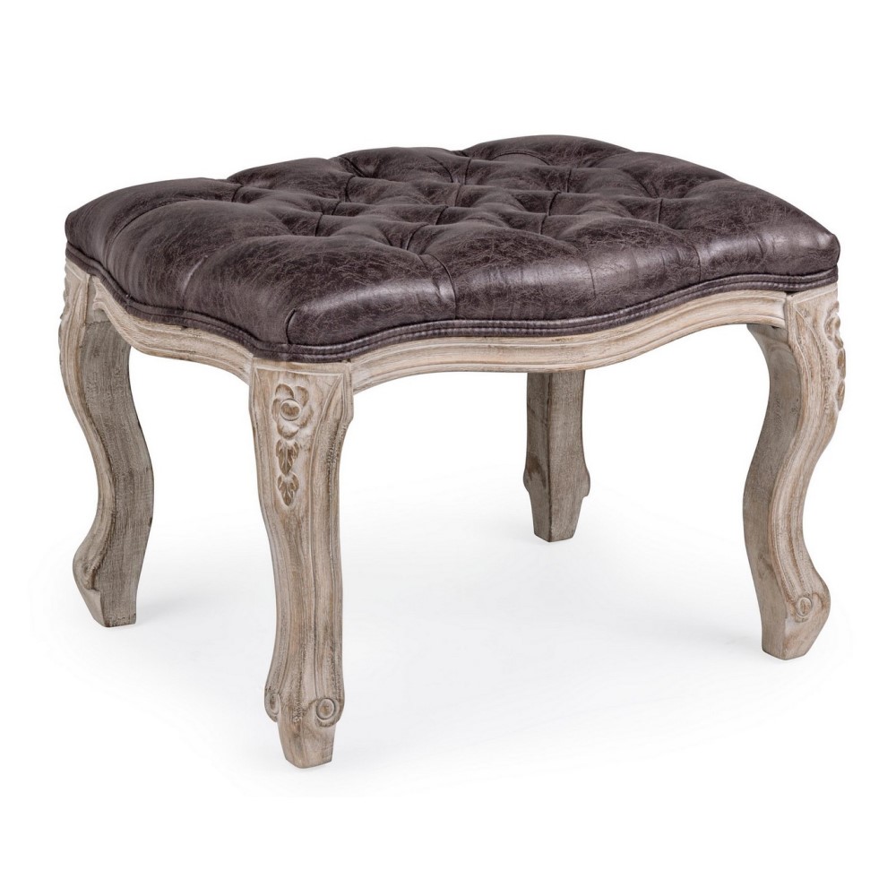 2x Sgabello dark in tessuto stile classico