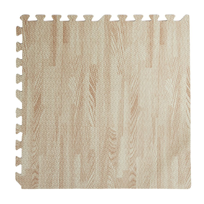 4PZ Tappeto tappetino puzzle morbido EFFETTO LEGNO BIANCO 60 x 60 x 0,8 cm per bambini gioco da interno