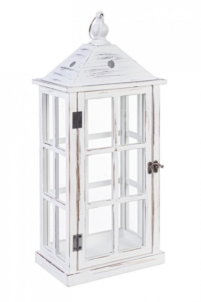 4x Lanterna Wood Bianco 55H