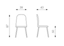 4x Sedia in similrattan con seduta beige 438x86,5h cm