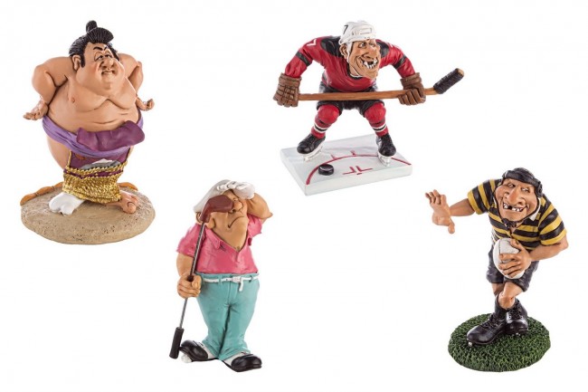 4x Statuetta Caricatura Sport Ass4