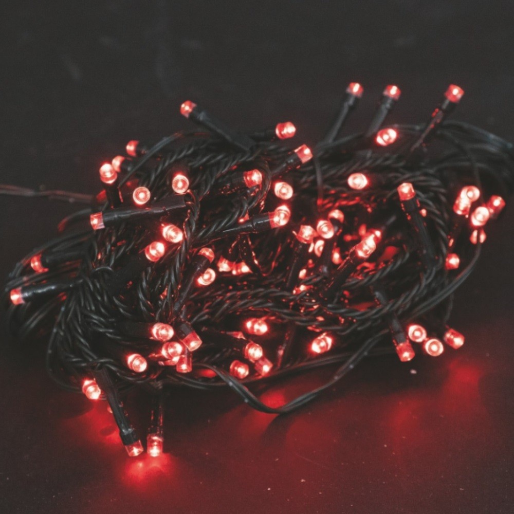 500 Led colore rosso con motore e trasformatore per esterno 25 metri Euronatale