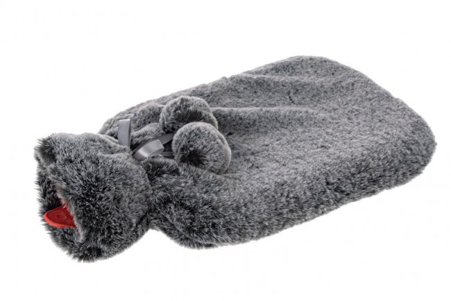 6x Borsa Acqua Calda Pom Pom Antracite 2L
