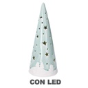 Albero ceramica disegno slitta con led verde acqua cm ø12h26