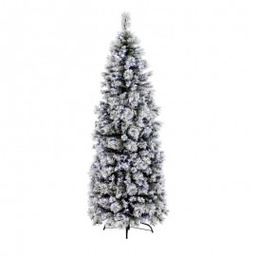 [19972067] Albero di natale innevato slim THURN luci integrate h210 cm