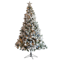 [19974767] Albero imperial bianco con decorazioni H 150 Ø 97 cm