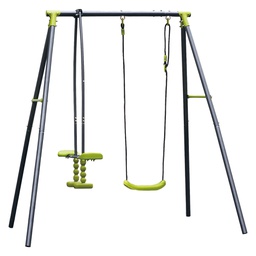 [DFL6132255] Altalena Con Cavalcabile 'Baby Swing Set' 3 Posti - Cm 269 X 153 X H 195