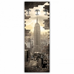 [L89879] Appendiabiti a muro Palaces Black 46x125 cm