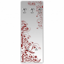 [L89874] Appendiabiti a muro ingresso Flowers Red 46x125 cm