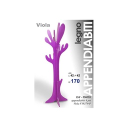 [GIC550355] Appendiabiti in legno colore viola 442xh.170 cm
