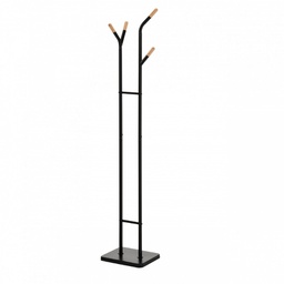 [2004399] Appendiabiti metallo-legno nero 35x25x170h cm