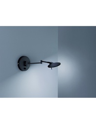 [TRIO274770132] Applique Kazan Led Dimmerabile Nero Orientabile Ø14 cm Trio Lighting