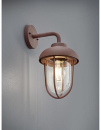 [TRIO202760124] Applique Lanterna IP44 Duero Ruggine e Paralume Vetro Trio Lighting