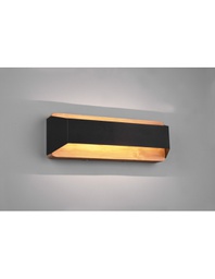 [TRIO224819132] Applique Rettangolare Doppia Emissione Led Arino Legno Nero Trio Lighting