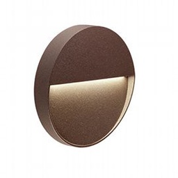 [SOV98156/27] Applique Tonda in Alluminio Pressofuso con Diffusore Satinato - Illuminazione a LED 3W - Luce Calda caffe'